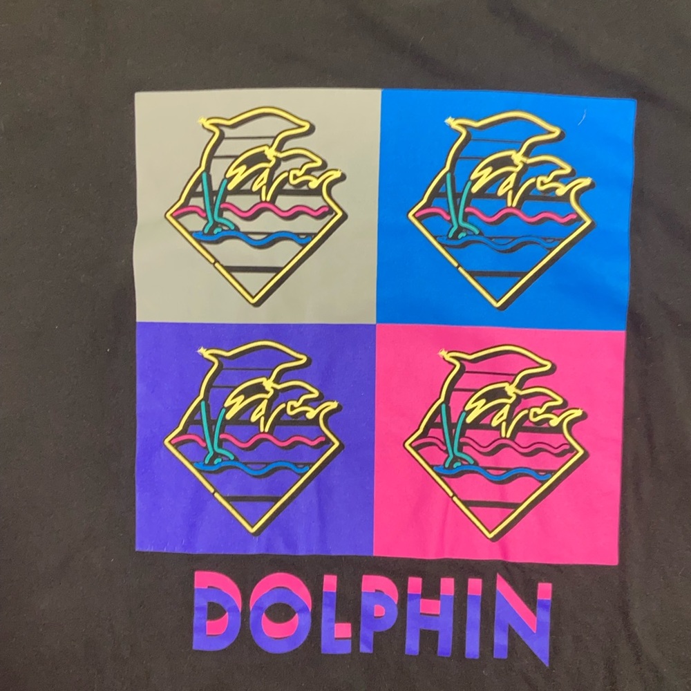 Vintage Black Pink Dolphin Tee. XXL
